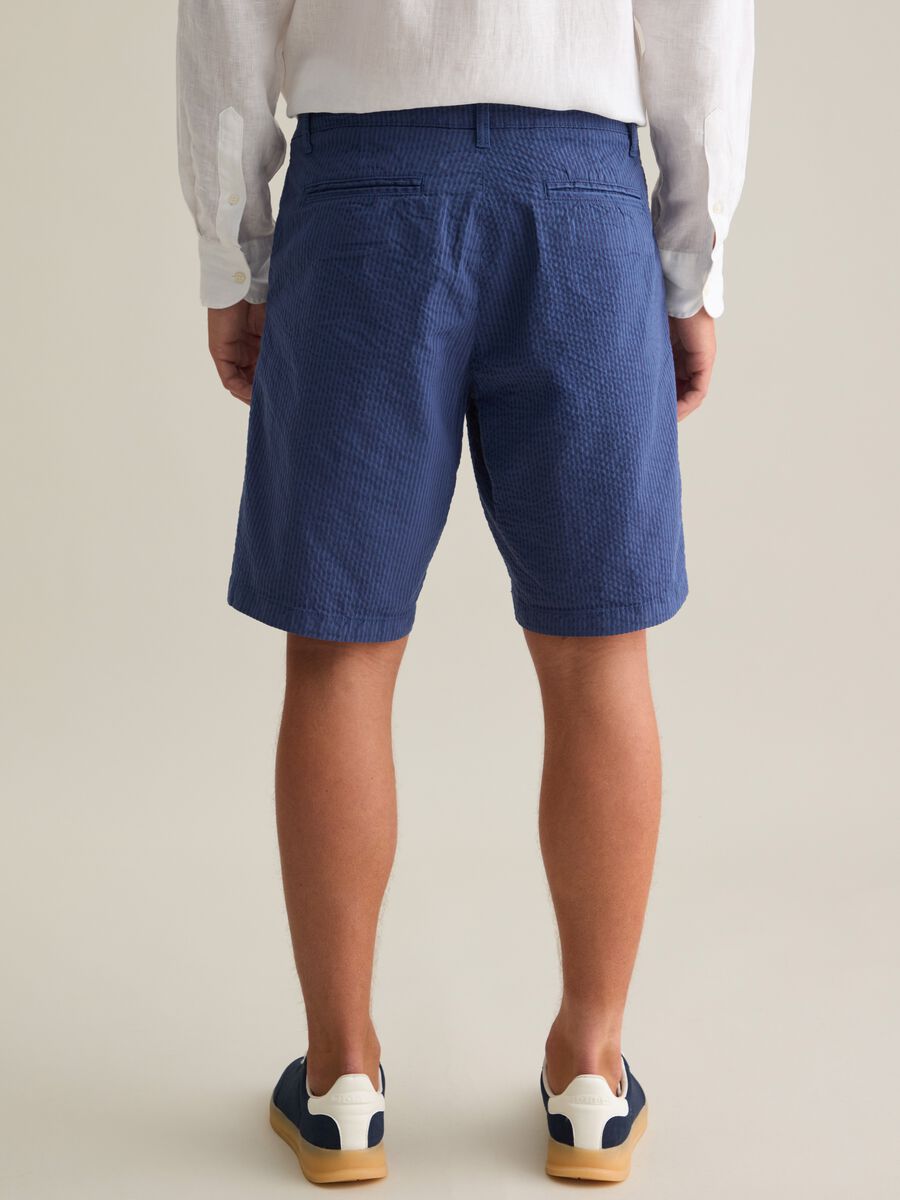 Men's Stretch Cotton Blue Regular Fit Shorts_2