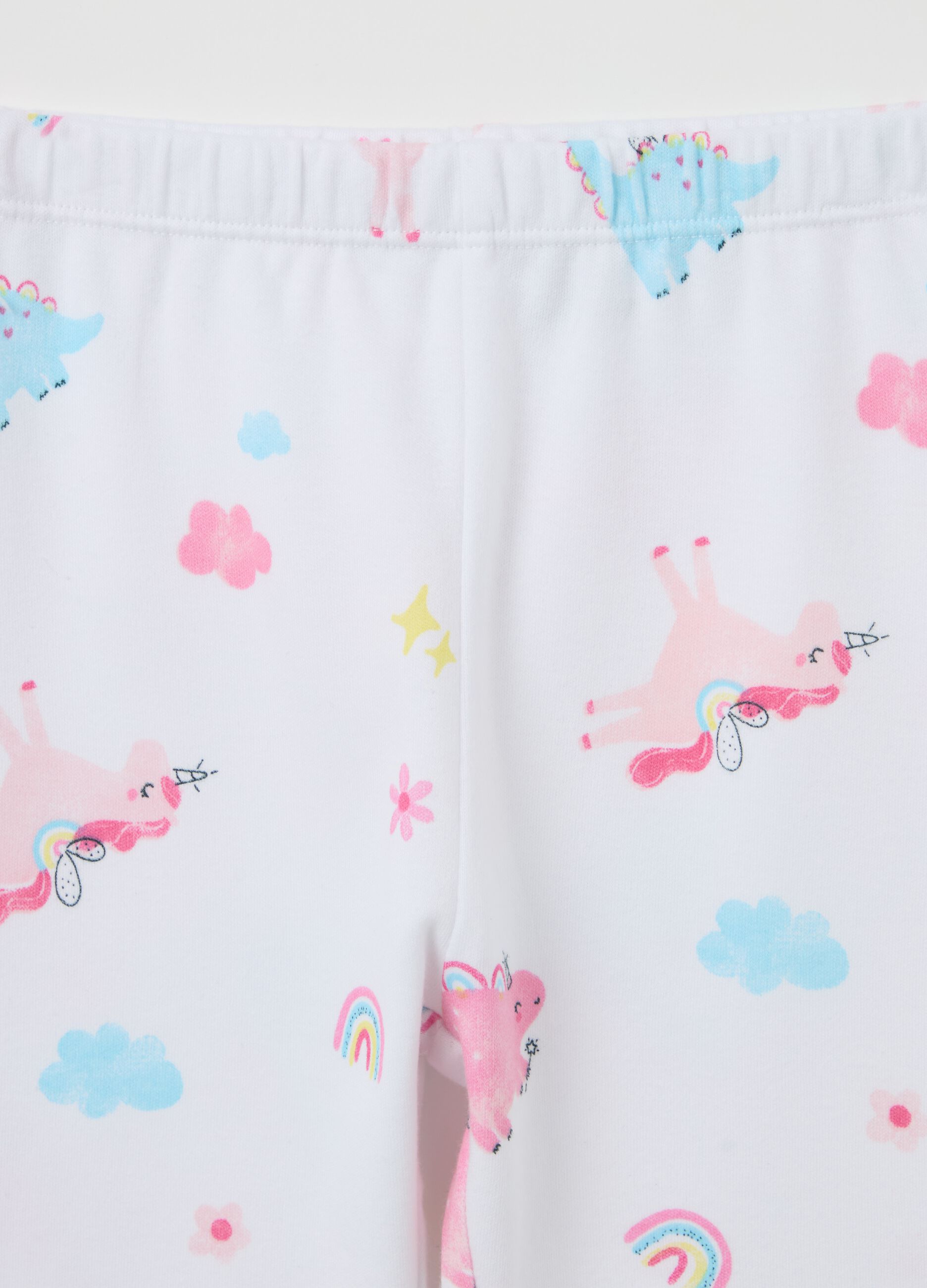 Pigiama in cotone con stampa unicorni 