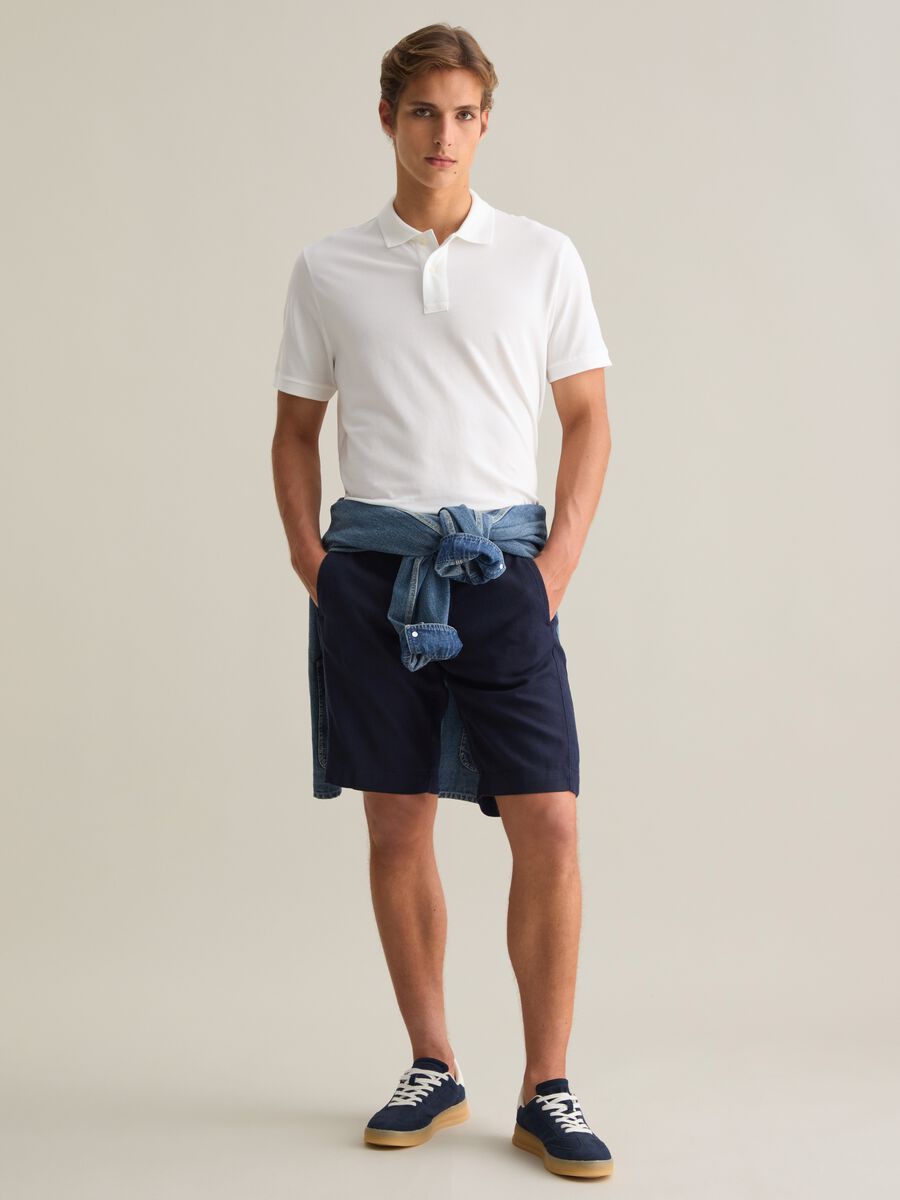 Men's Regular Fit Blue Cotton Shorts_0