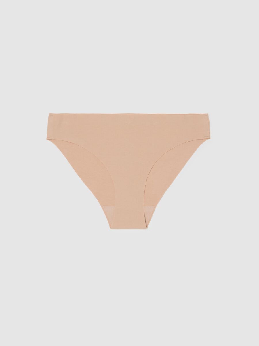 Regular Fit Beige Stretch Cotton Briefs_4