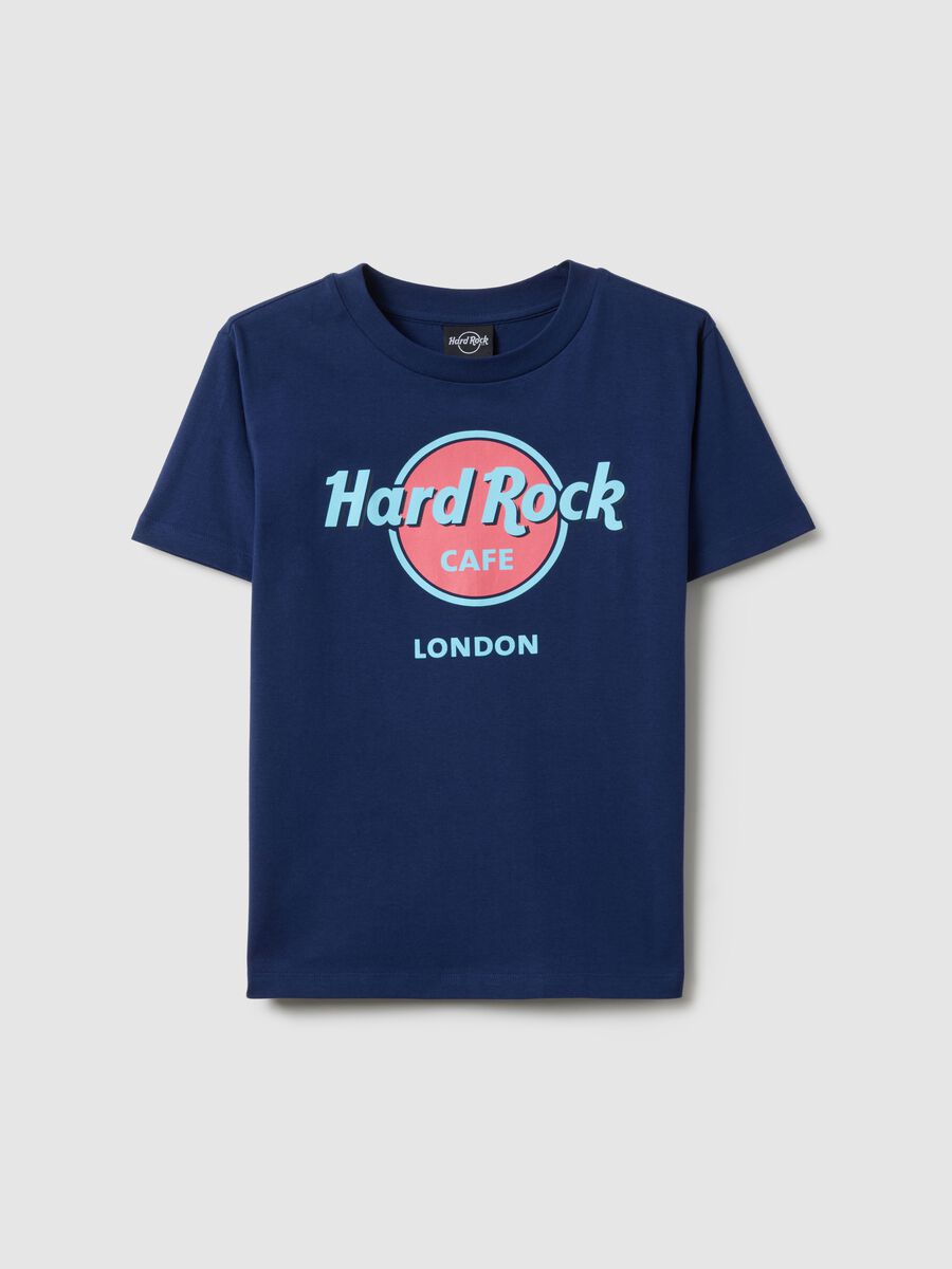 Blue pure cotton t-shirt regular fit with Hard Rock Cafe logo_4