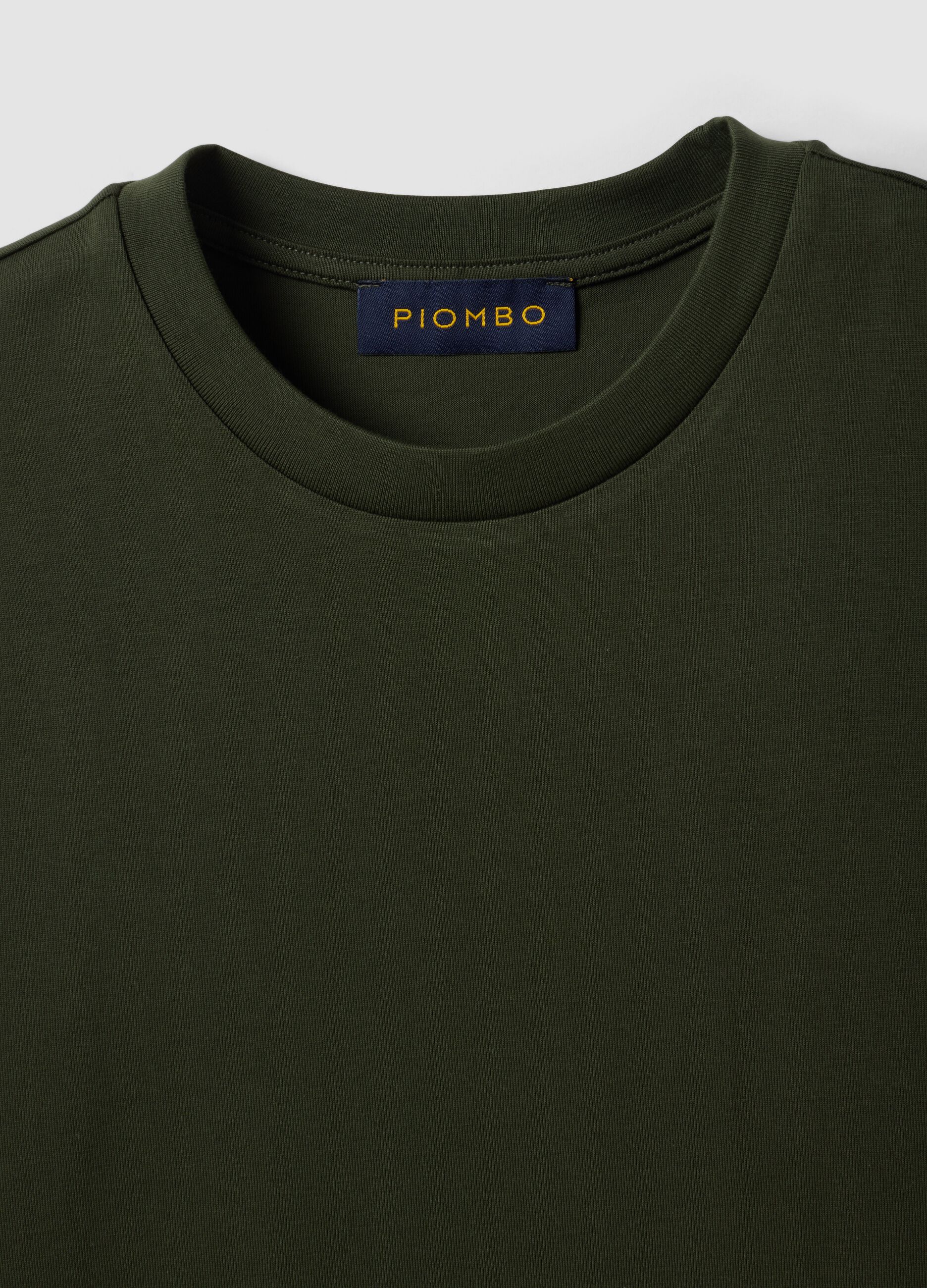 Green Supima Cotton Crew-Neck T-Shirt, Regular Fit