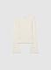 Beige stretch cotton regular fit girls' top_1