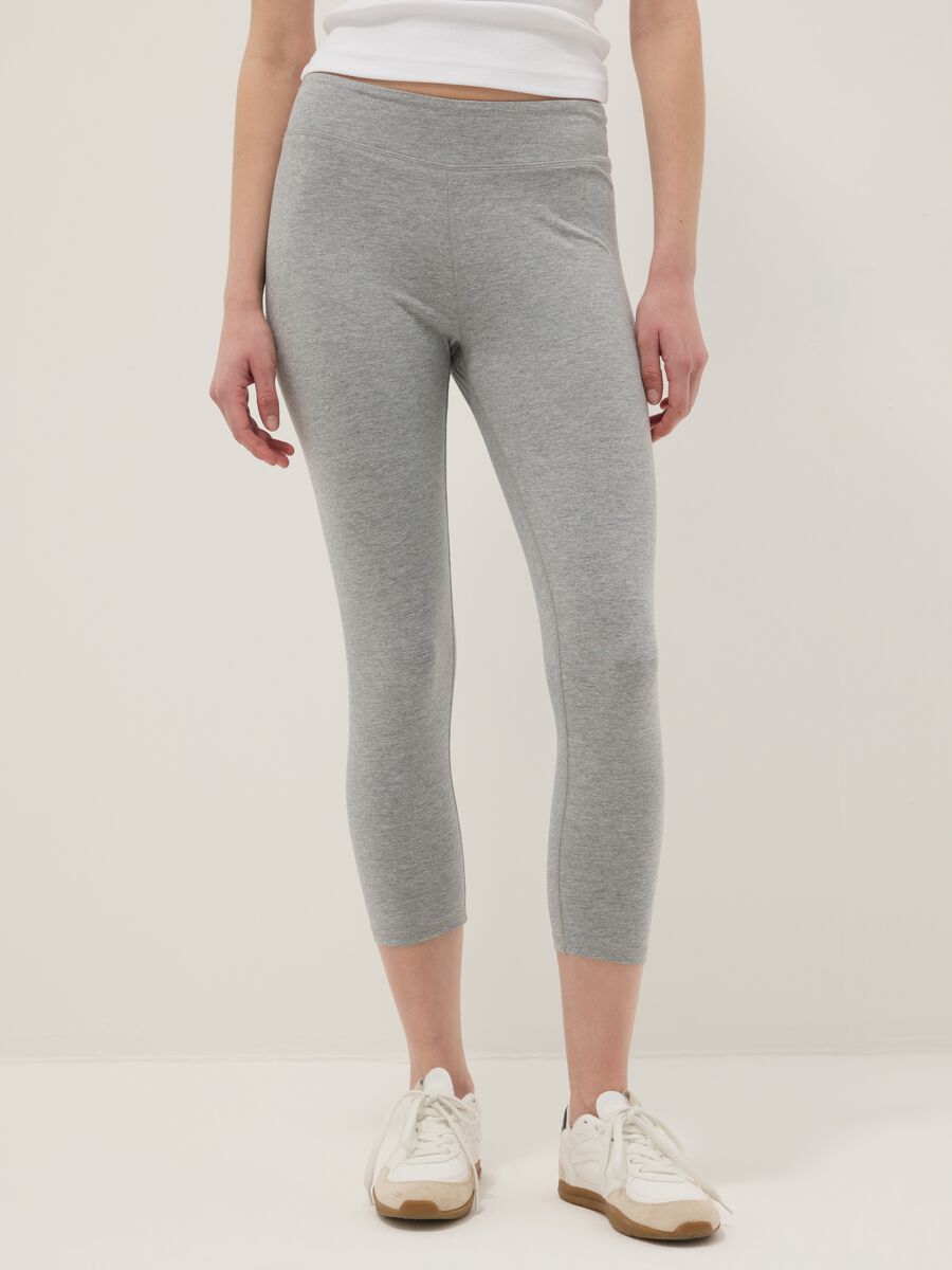 Skinny-fit grey stretch cotton leggings_2