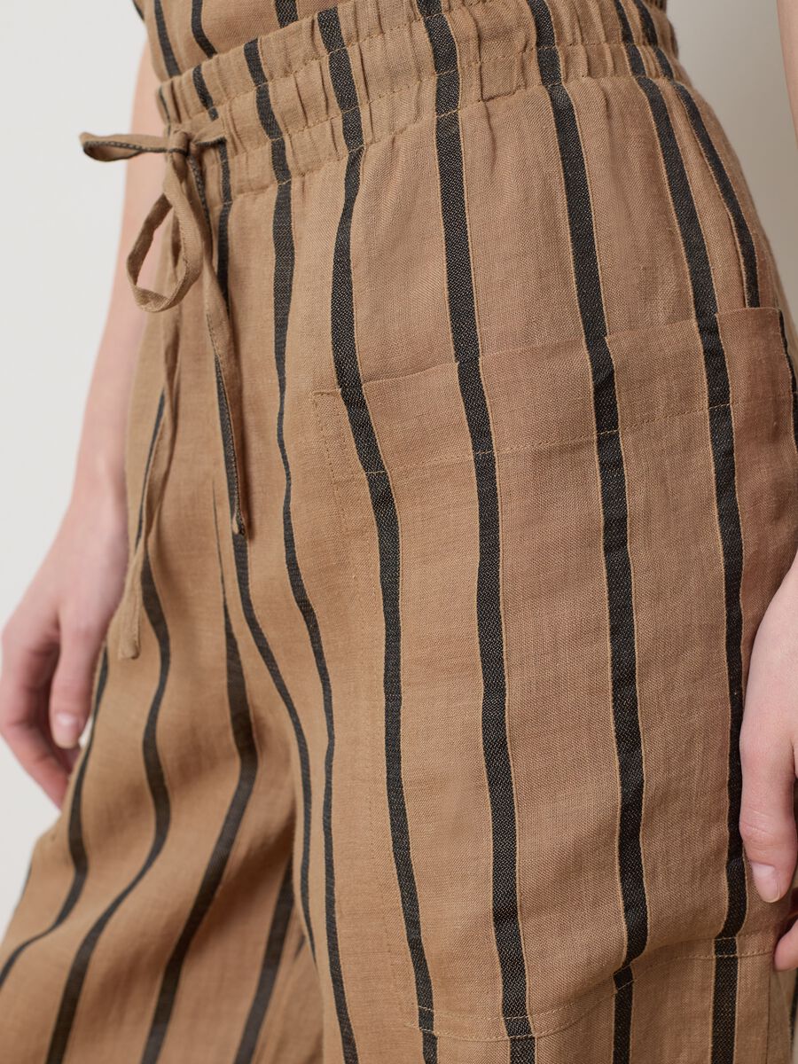 Brown wide-leg trousers with stripes_2