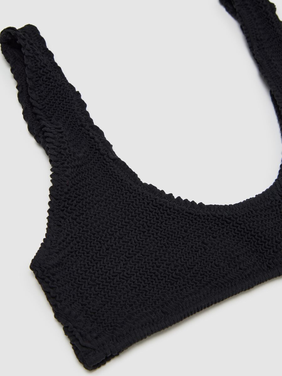 Women's stretch fabric black bikini_5