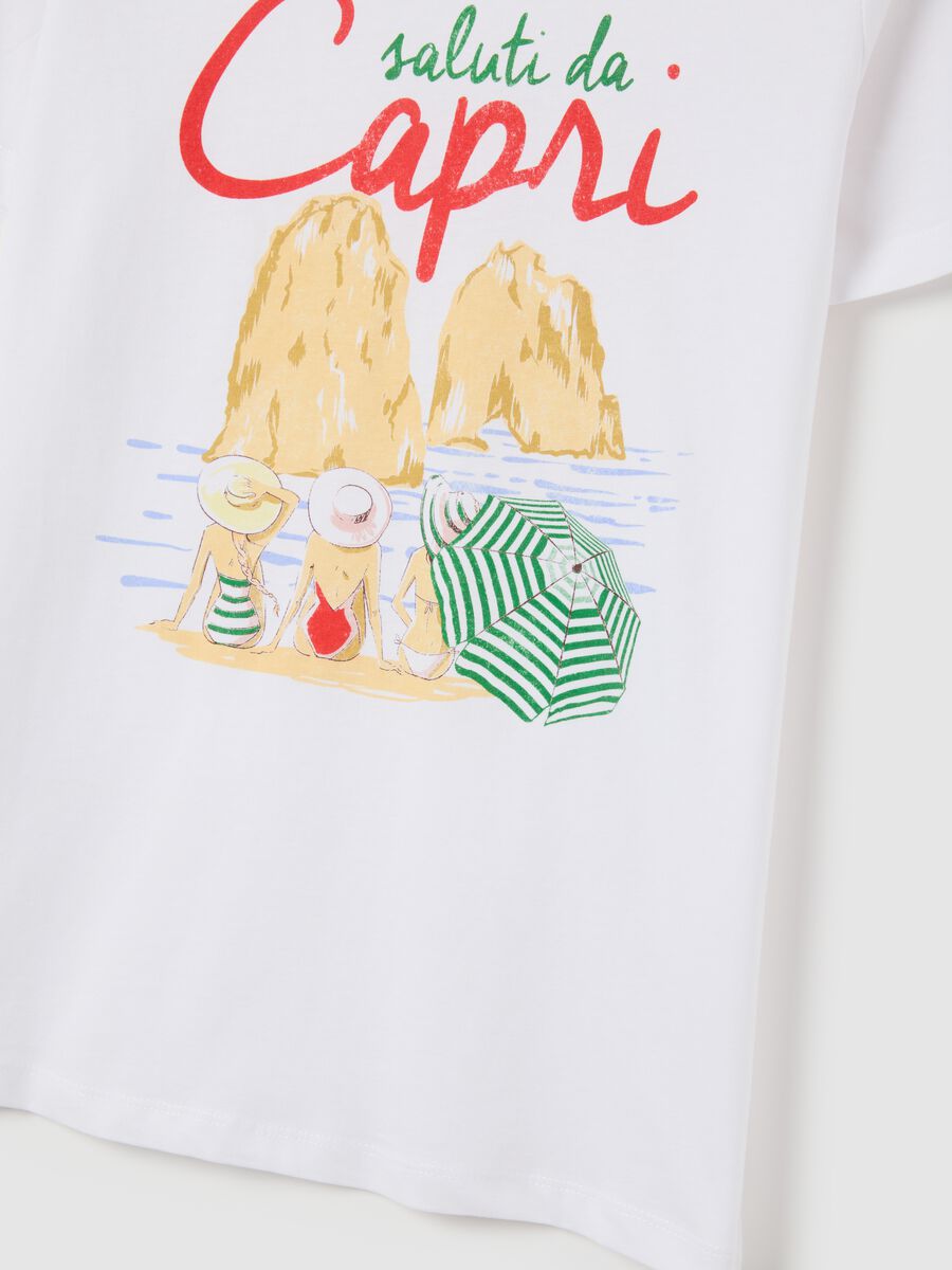 White regular fit pure cotton T-shirt_5