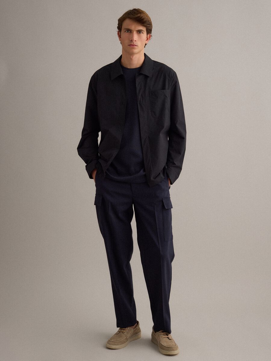 Giacca leggera impermeabile nera regular fit_1