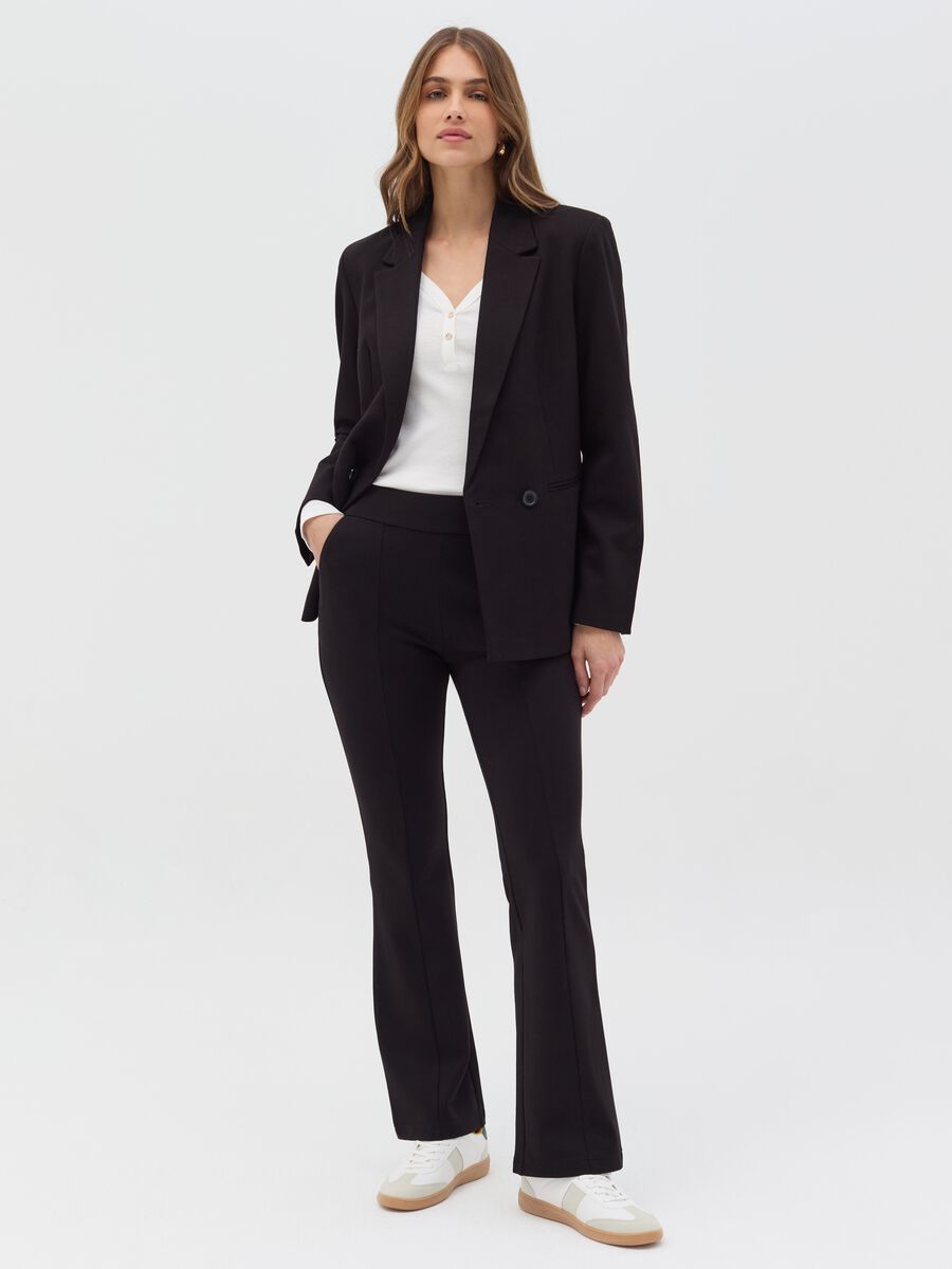 Milano-stitch leggings with raised seams_0
