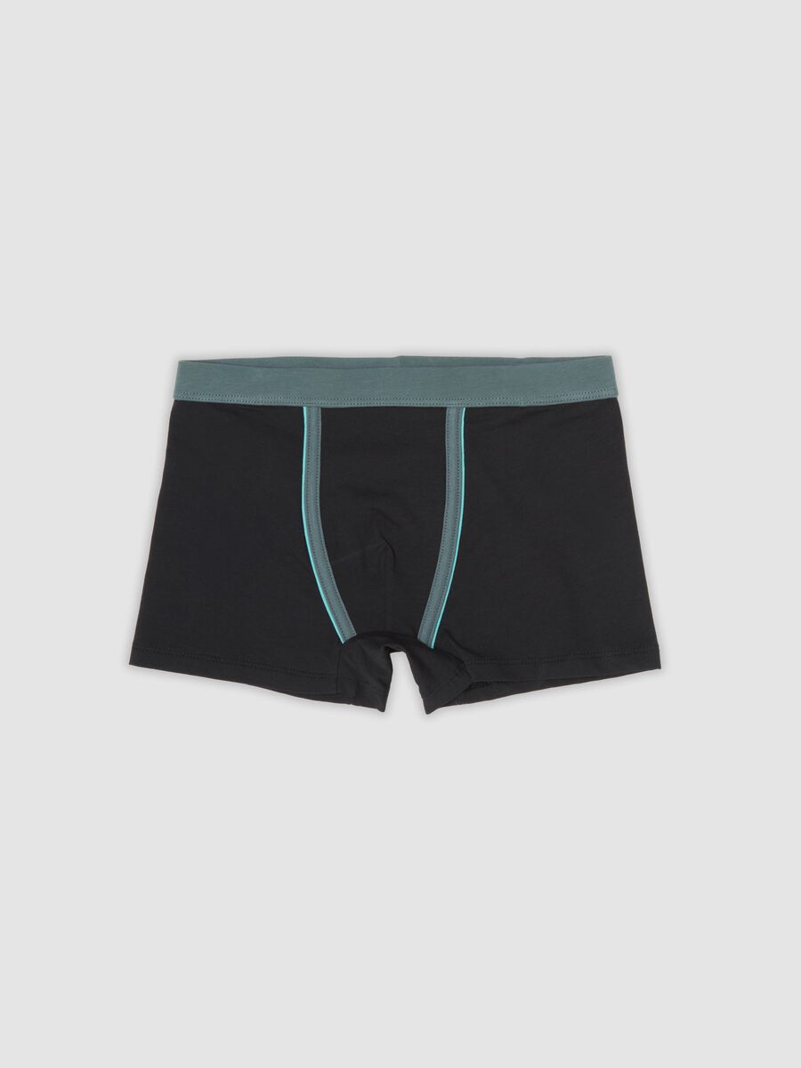 Blue stretch organic cotton boxer shorts_0