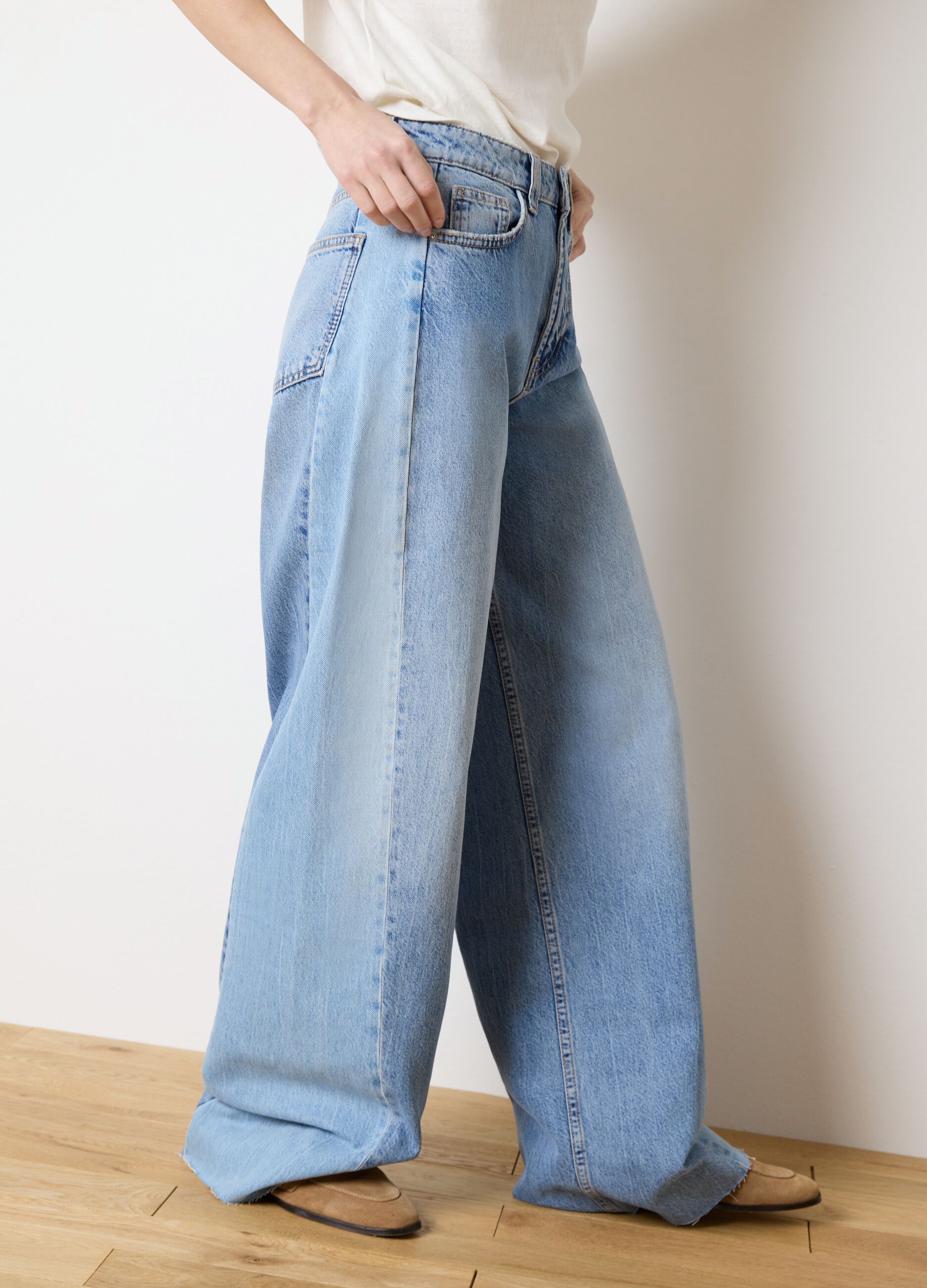 Jeans ampi in cotone