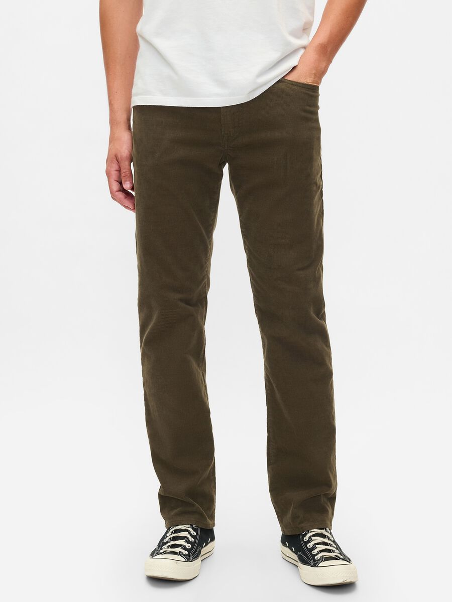 Pantalone straight fit in corduroy stretch_1