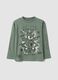 Boys&rsquo; green pure cotton long-sleeve Looney Tunes print T-shirt_0