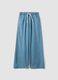 Girls&rsquo; light blue pure cotton wide-leg denim trousers_3
