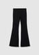 Girls' black cotton blend flare jeggings_1