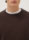 Brown crew neck sweater in pure cotton regular fit_3