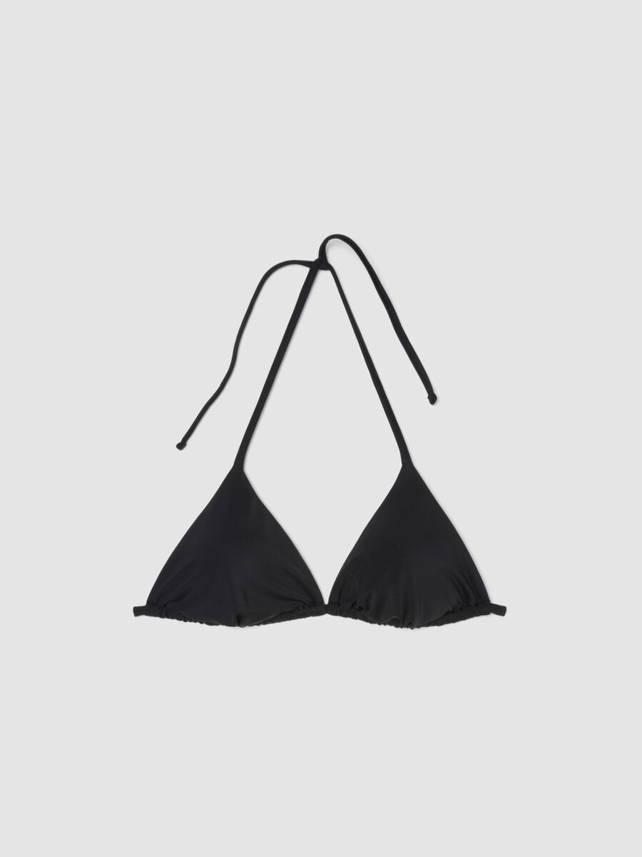 Top bikini a triangolo nero in tessuto elasticizzato_4