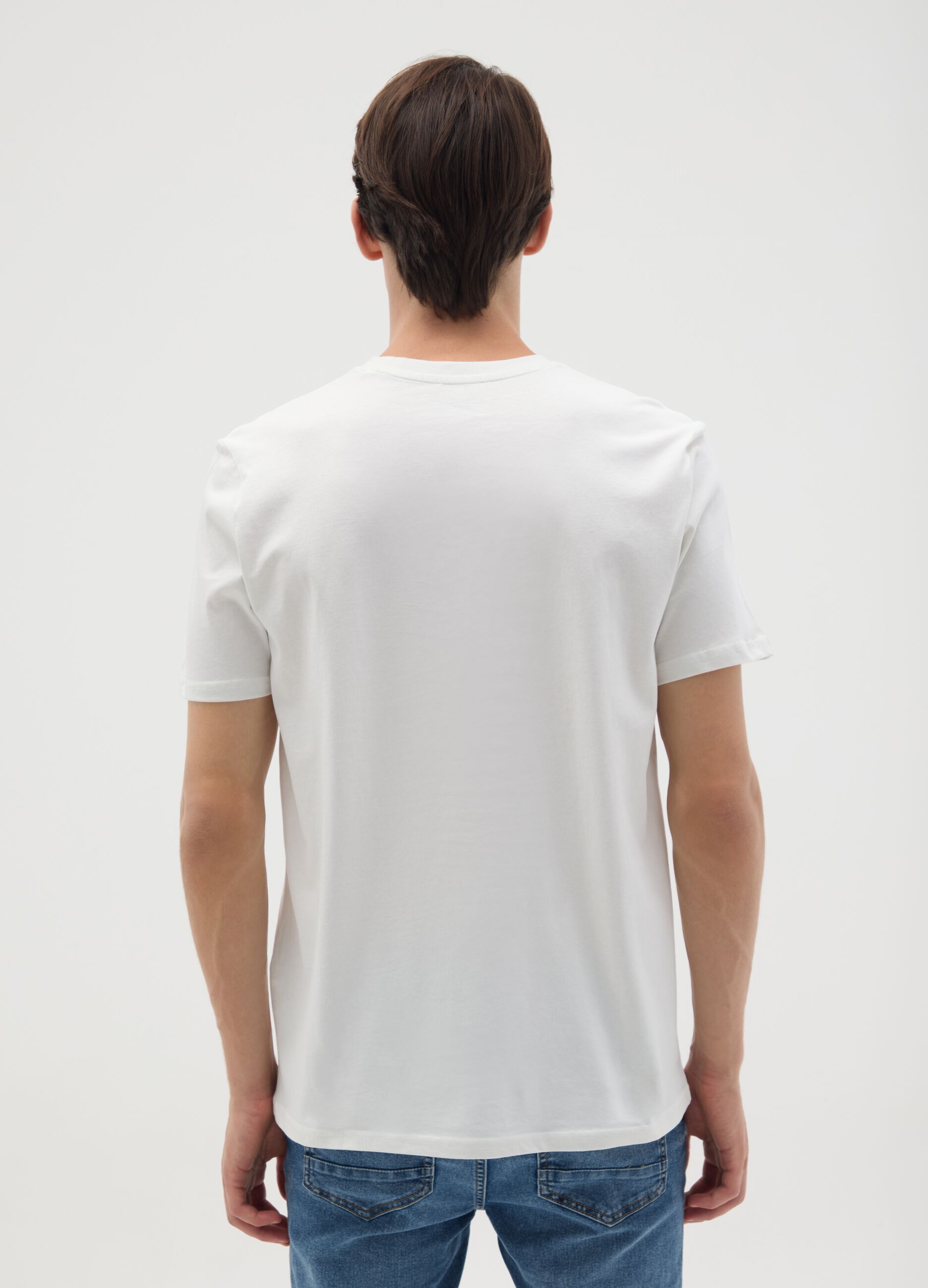 White Pure Cotton Regular Fit T-shirt