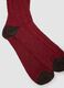 Red short socks in stretch wool and silk_2