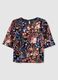 Multicoloured floral top regular fit with sequins_4