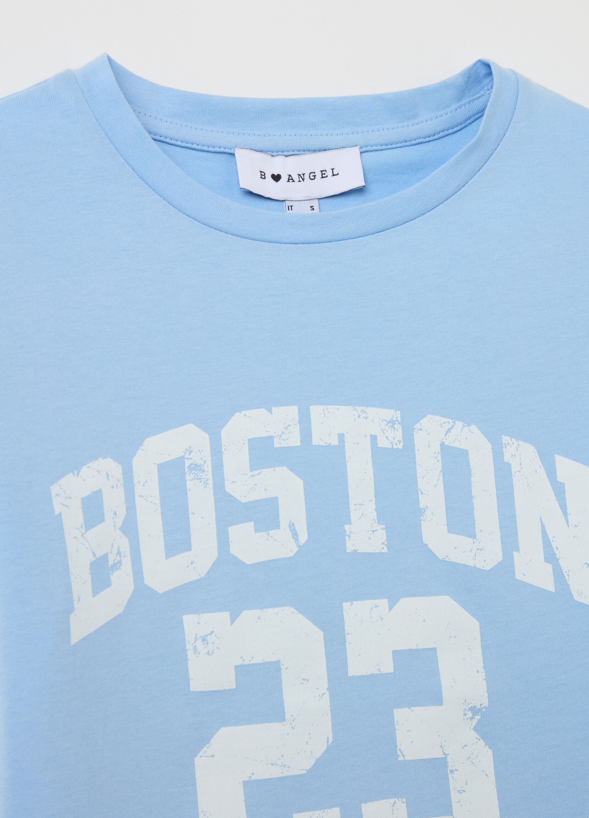 Crop T-shirt with lettering print