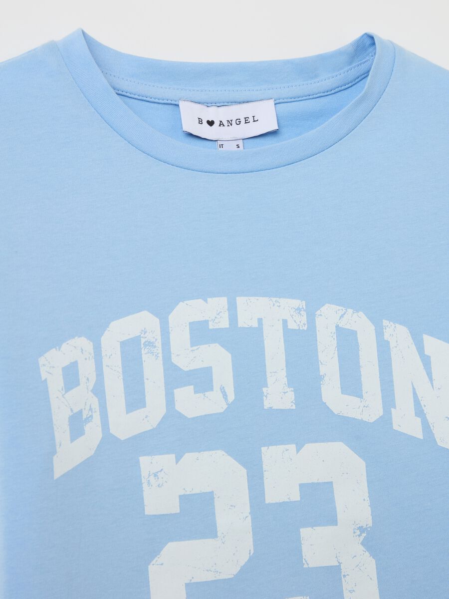 Crop T-shirt with lettering print_5