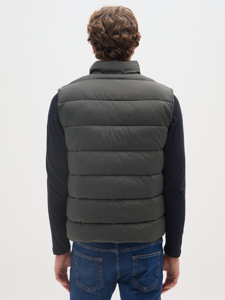 Green Quilted Gilet with Zip_2