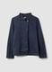 Navy blue regular-fit jacket with high neck_0
