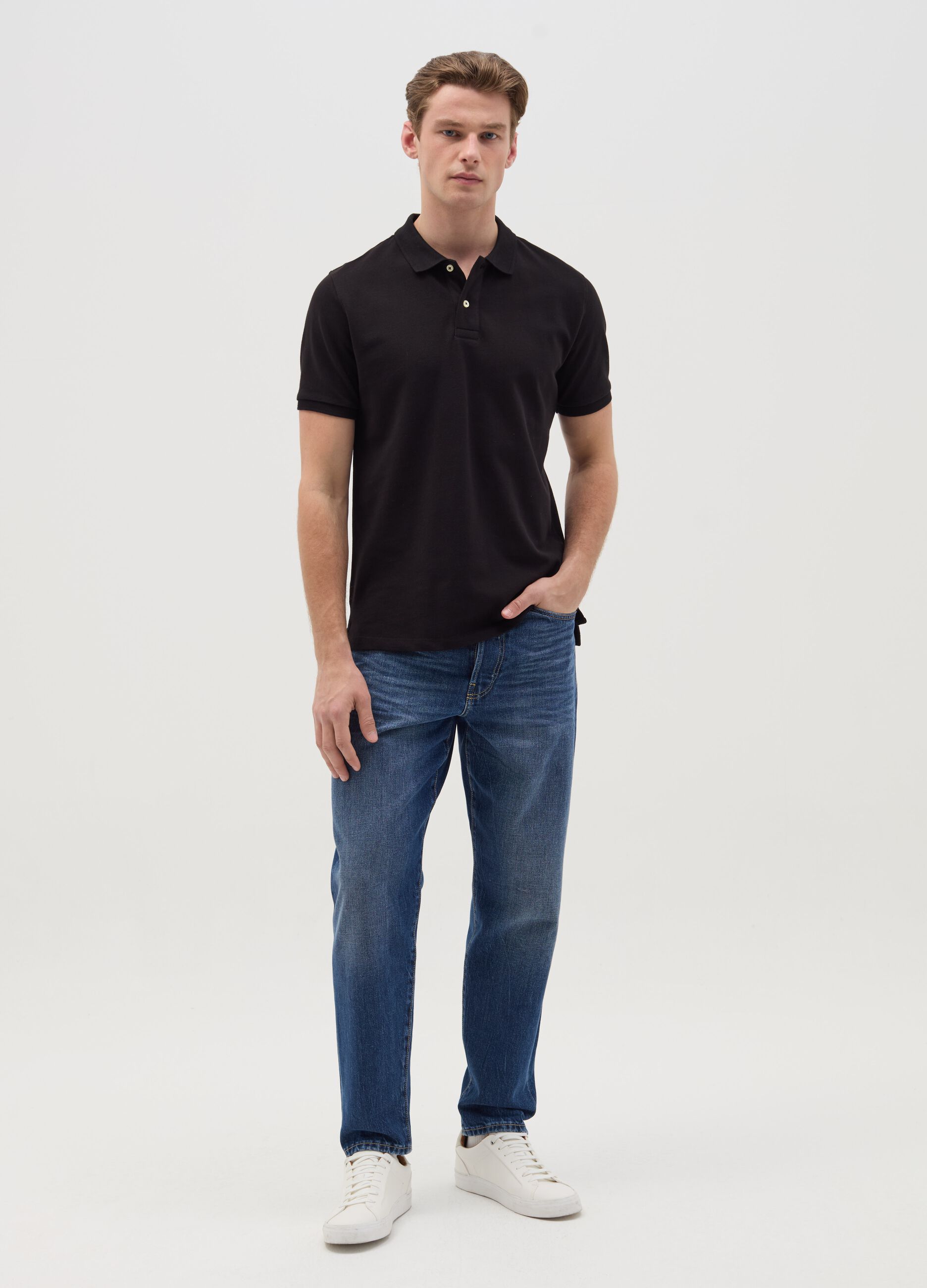 Polo shirt in organic cotton piquet