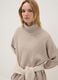 Camel viscose-blend jumper with ribbed high neck, regular fit_2