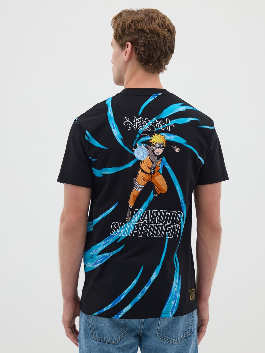 Men's pure cotton black T-shirt with Naruto print_3