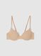 Beige full coverage bra with padded cups_0