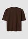 Brown pure cotton T-shirt with chest pocket, boxy fit_6
