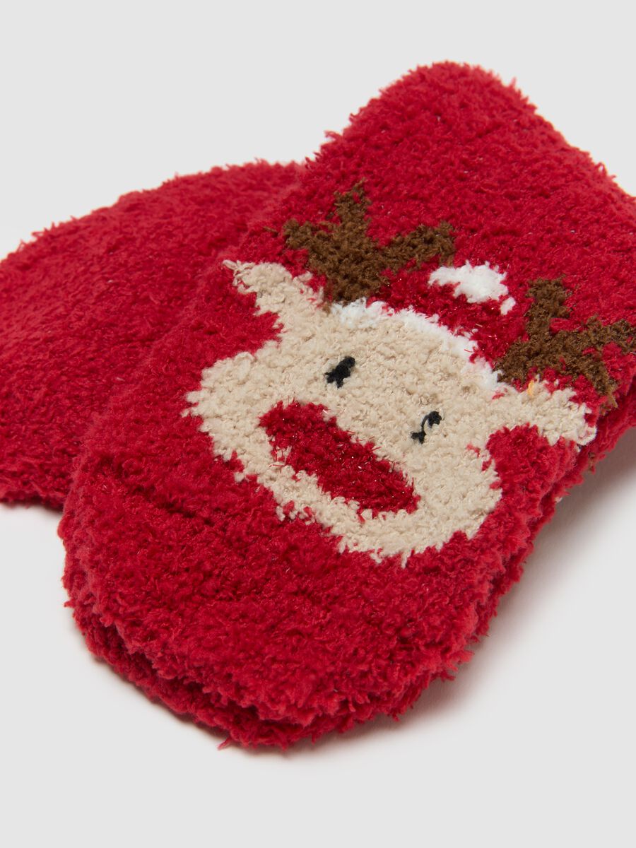 Red Christmas Socks in Stretch Fabric_2