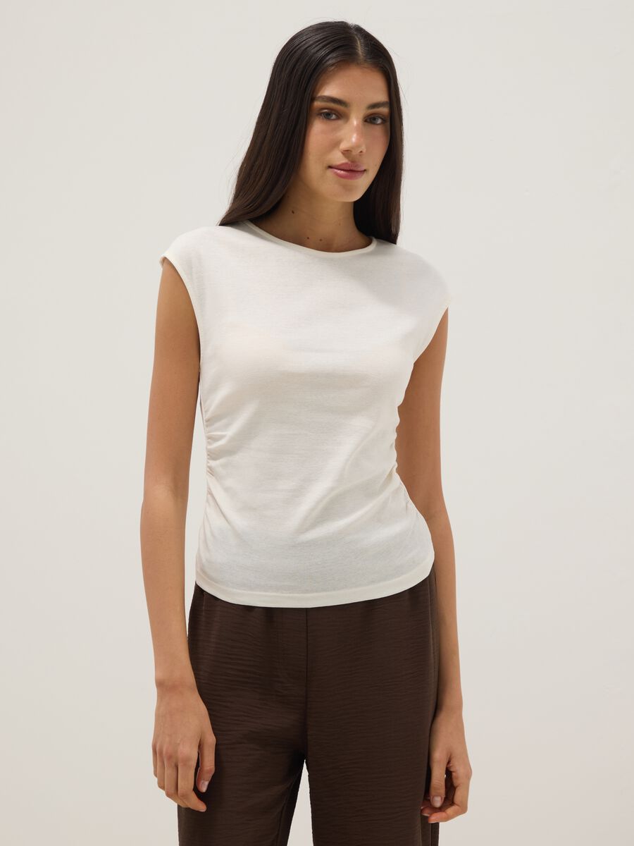 Tank top in puro cotone bianco regular fit_1