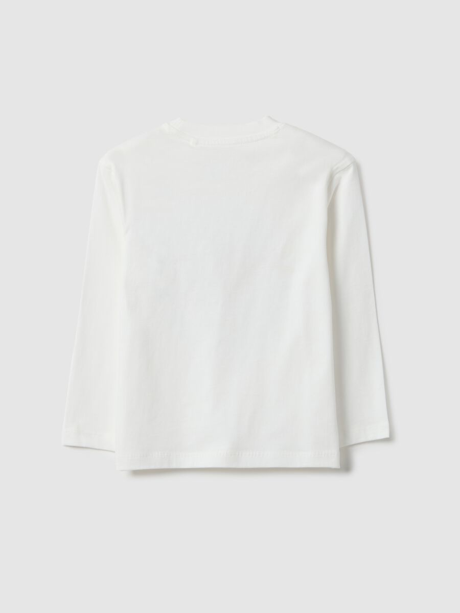Children's white pure cotton oversized t-shirt with print_1