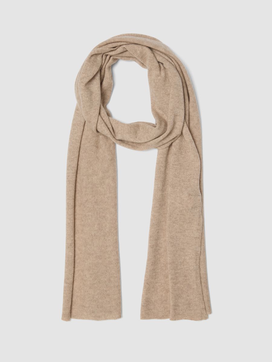 Beige scarf in a wool, cashmere and viscose blend_0