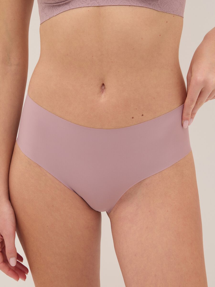 Slip in pizzo elasticizzato rosa a vita alta_1