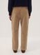 Beige ribbed stretch cotton trousers with elasticated waistband_3