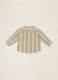 Baby regular-fit striped shirt with mandarin collar in cotton-linen blend_2