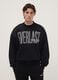 Black cotton-blend sweatshirt with front logo_0