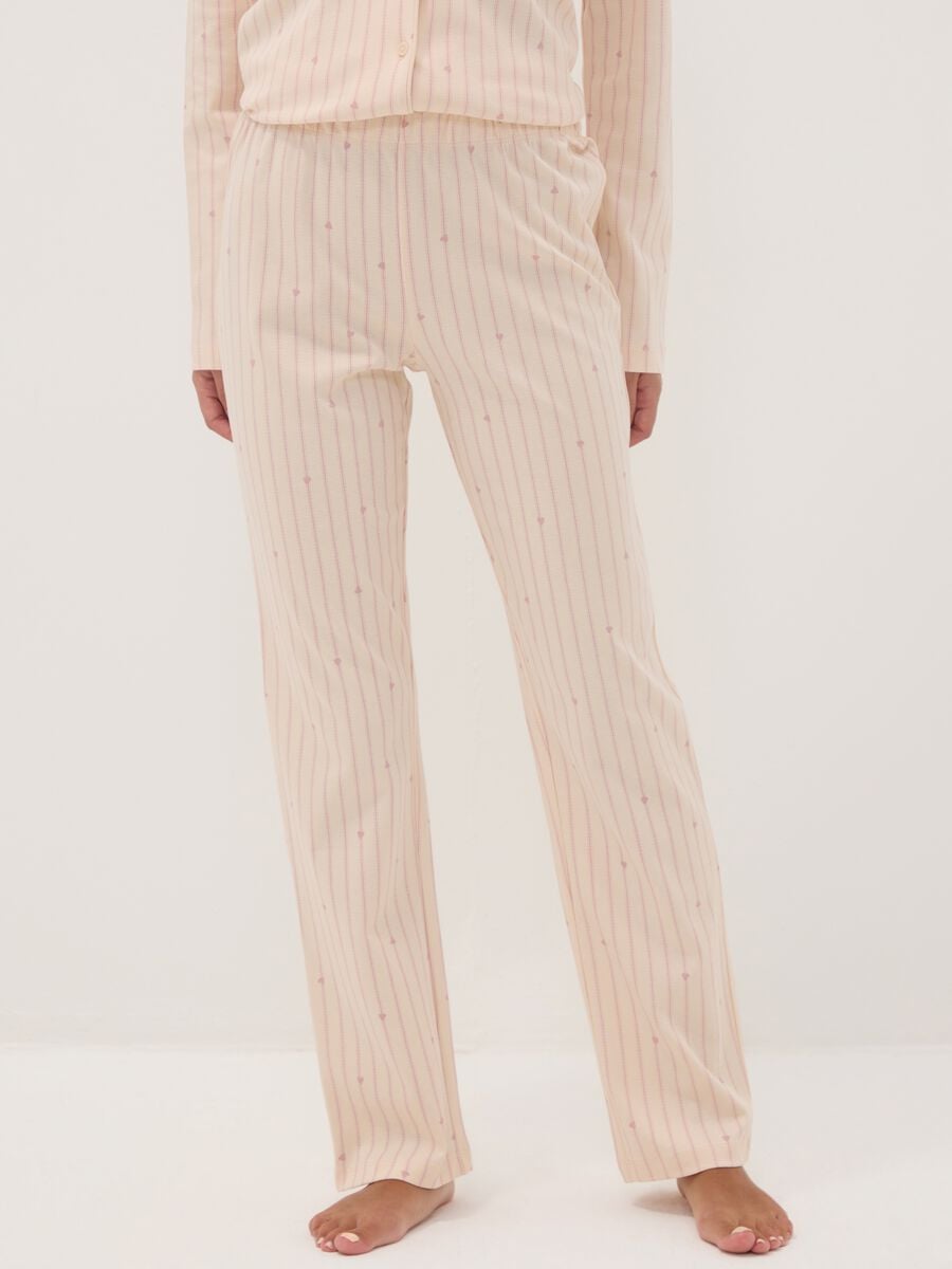 Light pink and pastel pink pure cotton crew-neck pyjamas_2