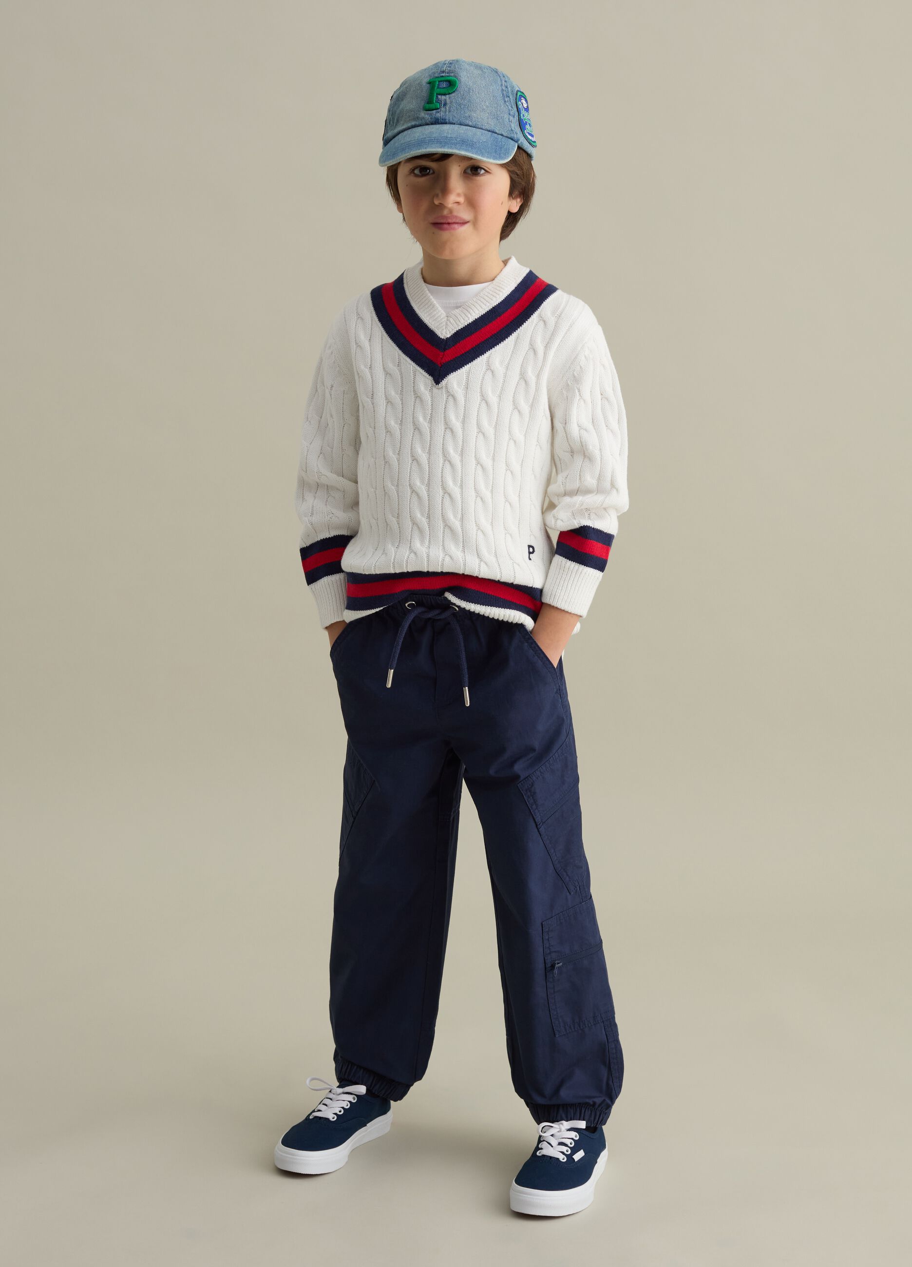 Berretto da baseball in denim con ricamo logo