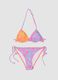 Pink stretchy bikini with tropical print_0