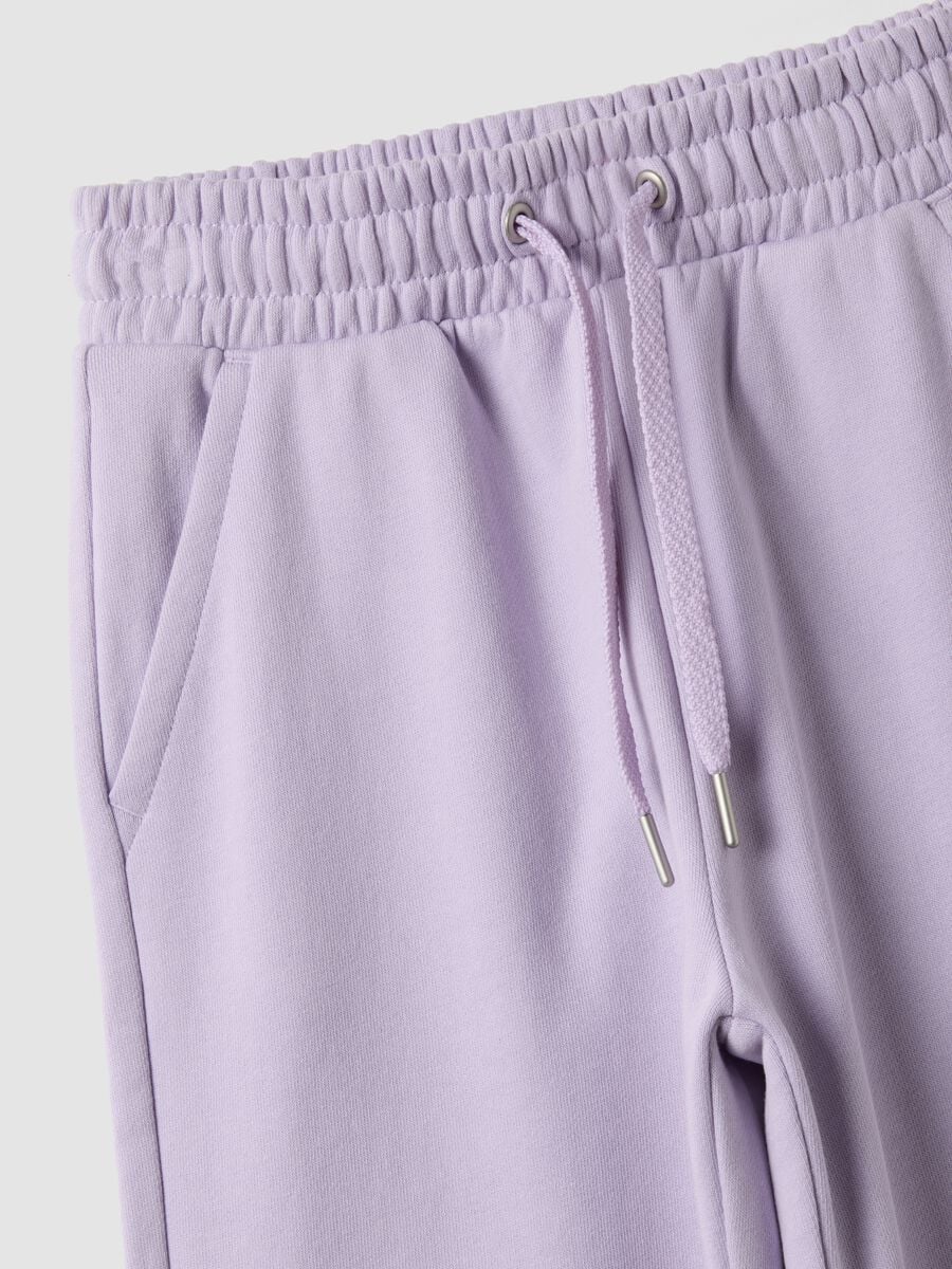 Purple organic cotton jogger trousers, regular fit, for girls_6