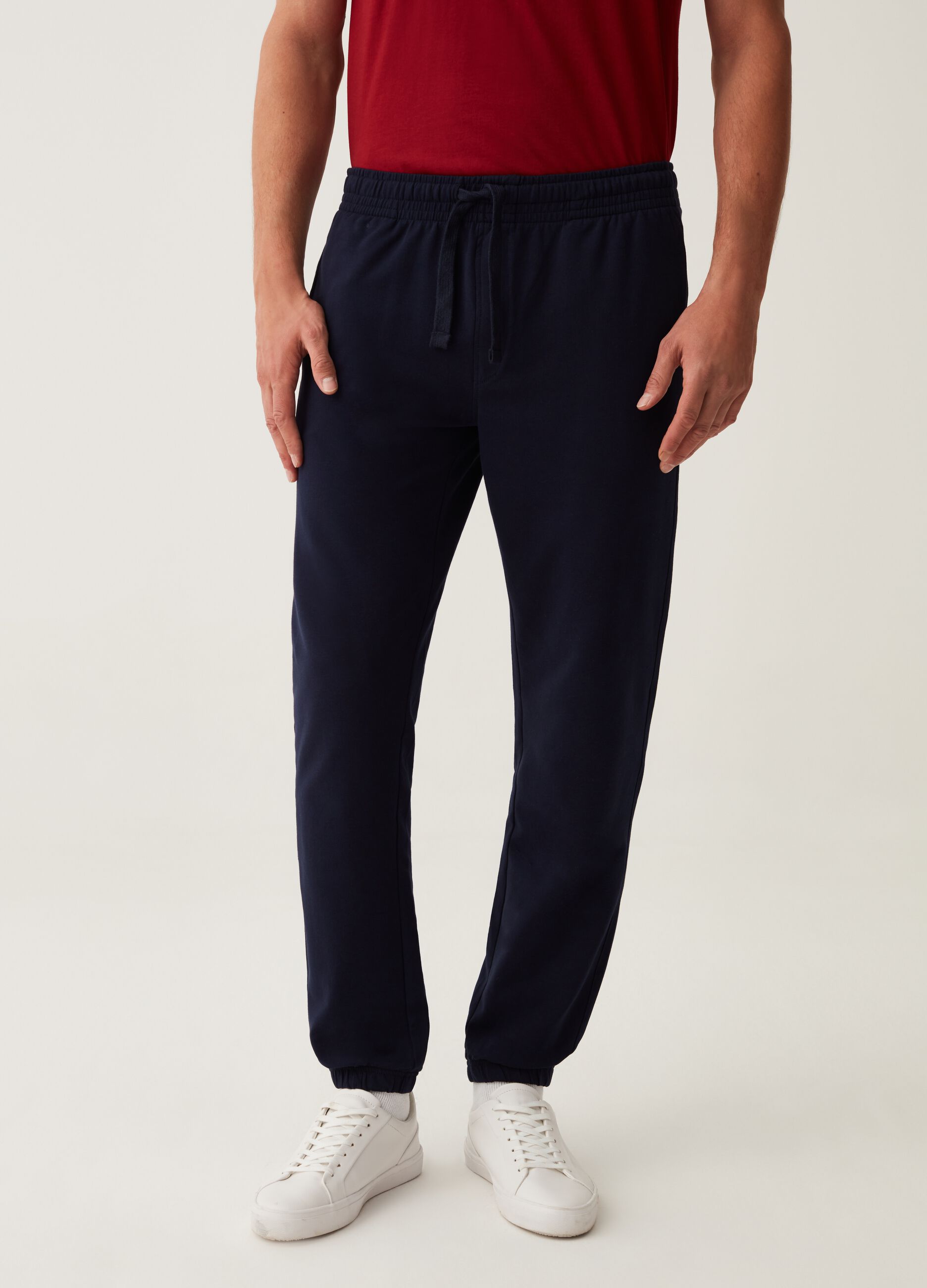 Joggers straight fit in French Terry_1