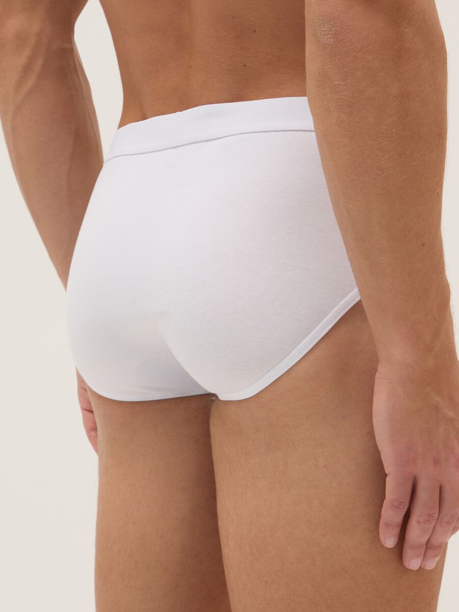 Three-pack of white stretch cotton briefs regular fit_1