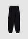 Girls' black jogger trousers in pure cotton relaxed fit_1