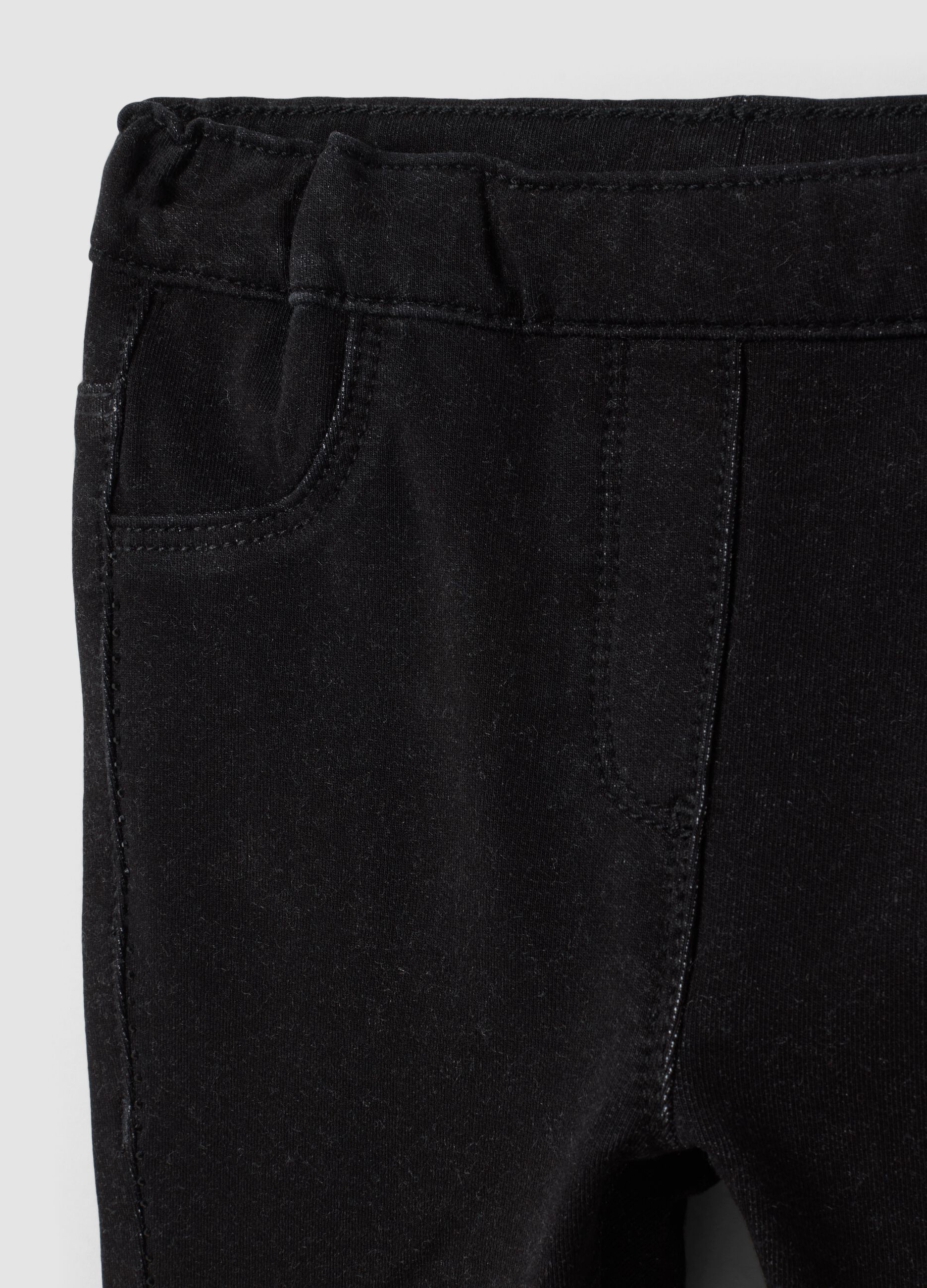 Jeggings neri in cotone elasticizzato skinny fit per bimba