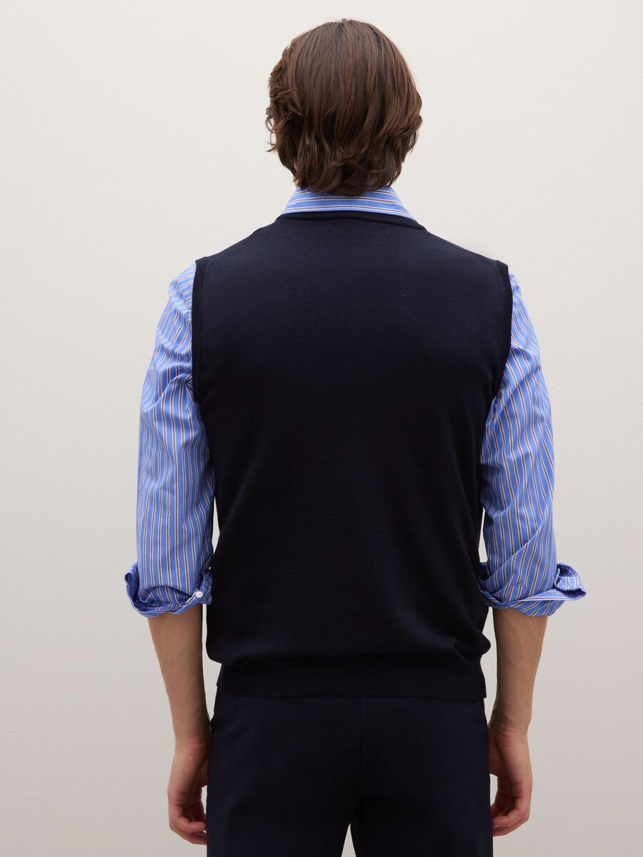 Merino Wool Blue Vest_2